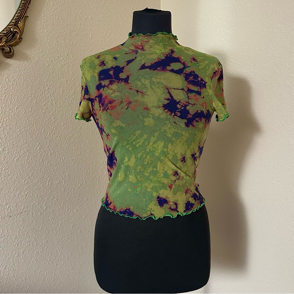 ALAB psychedelic print sheer tee M